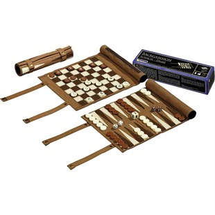 Rejsespil - med backgammon og skat, 20 x 20 cm